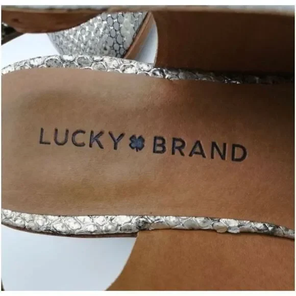 Lucky Brand - Lideton Slingback Booties Leather (gray snakeskin) New Sz 7 - Picture 8 of 9